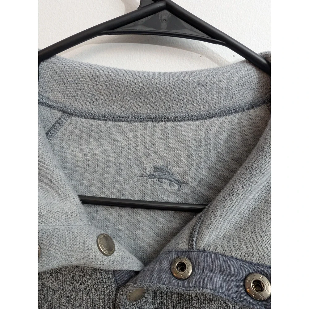 A1 Tommy Bahama Sweater Men Long Sleeve 1/4 Snap‎ Knit size Large